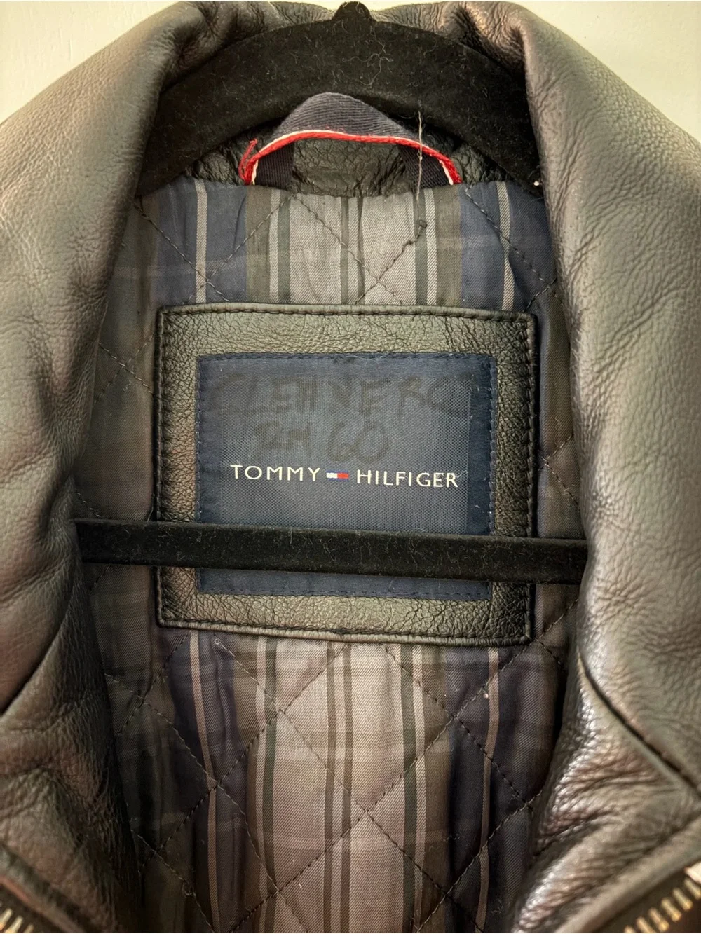Men’s Tommy Hilfiger Black Leather Bomber Jacket